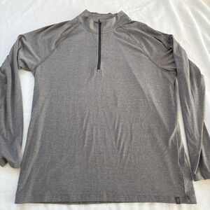 Free Fly Mens Bamboo Midweight Quarter Zip Pullover Grey XL 3600N